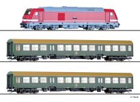 Tillig 01504 - TT - Start-Set Personenzug Diesellok Traxx, DR, Ep. IV